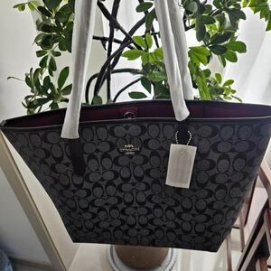Coach Black & Grey Tote Bag